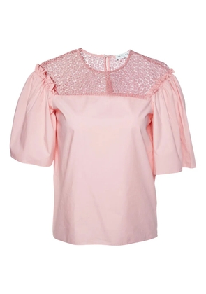 SANDRO pre-owned ruffled lace-yoke blouse - Pink