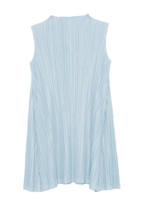Pleats Please Issey Miyake pleated sleeveless day dress - Blue
