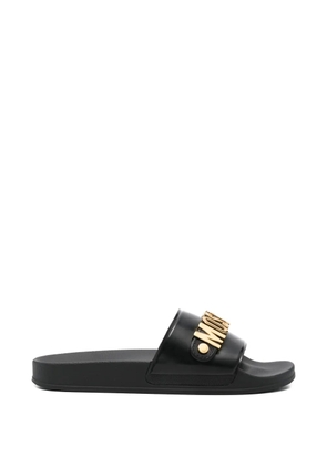 Moschino logo-lettering slides - Black