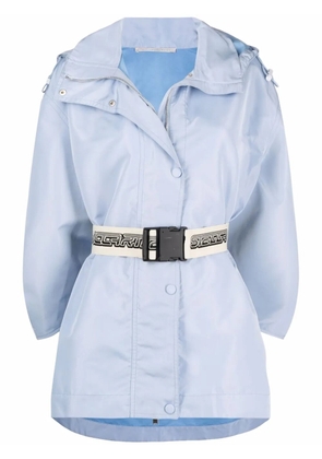 Stella McCartney belted hooded jacket - Blue