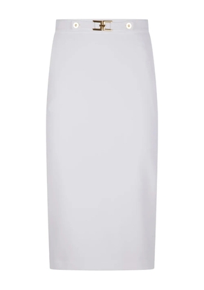 Elisabetta Franchi gold-buckle pencil skirt - White