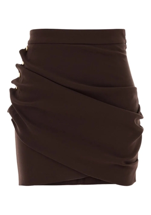 Elisabetta Franchi ruffled miniskirt - Brown