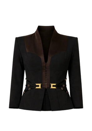 Elisabetta Franchi V-neck buckle blazer - Black