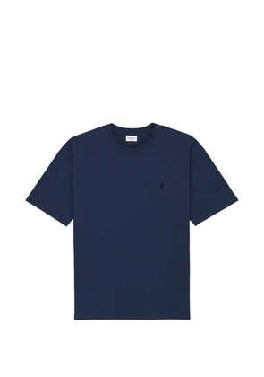 Saint Laurent logo-embroidered crew-neck T-shirt - Blue
