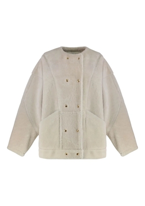 Halfboy buttoned sheepskin jacket - Neutrals