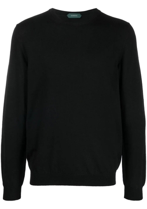 Zanone crew-neck fine-knit jumper - Black