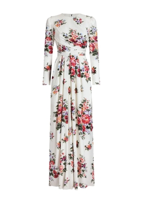 Dolce & Gabbana flower bouquet-print maxi dress - White