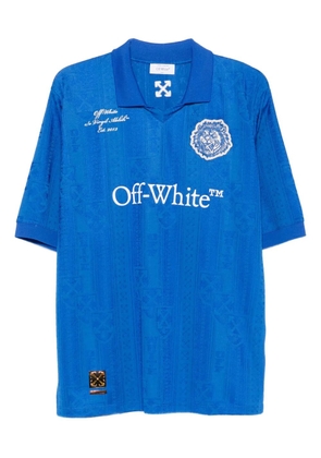 Off-White lion-patch polo-collar T-shirt - Blue