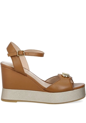 LIU JO 100mm wedge platform sandals - Brown