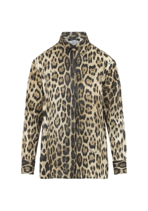 Roberto Cavalli leopard-print shirt - Neutrals