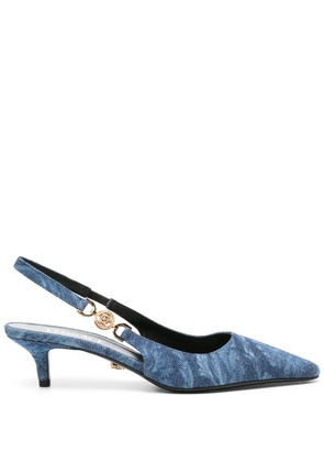 Versace 40mm Barocco-print denim pumps - Blue