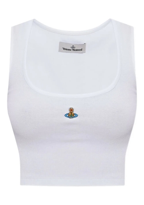 Vivienne Westwood orb-embellished ribbed top - White