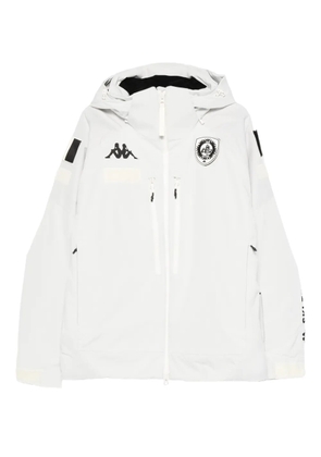 Kappa logo-hooded ski jacket - White