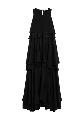 AMI Paris ruffled sleeveless midi dress - Black