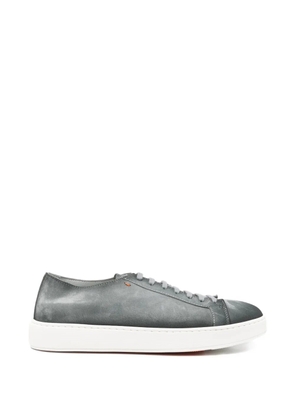 Santoni lace-up sued sneakers - Grey