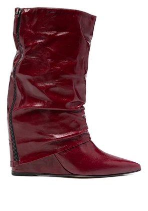 The Seller leather boots - Red