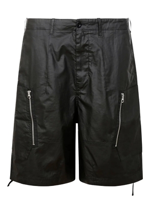 Ten C zip-pocket linen shorts - Black