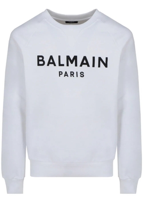 Balmain logo-print cotton sweatshirt - White