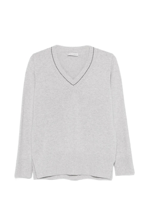 Le Tricot Perugia V-neck ribbed sweater - Grey