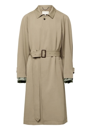 Maison Margiela spread-collar wool trench coat - Neutrals