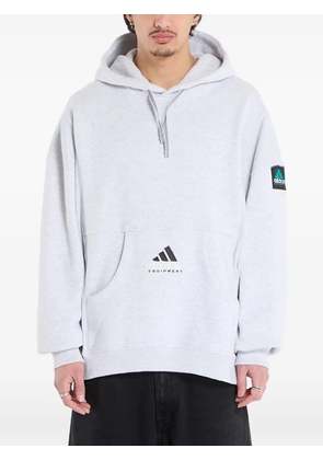 adidas logo-embroidery hoodie - Grey