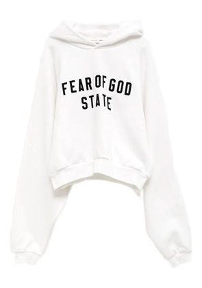 FEAR OF GOD ESSENTIALS logo-embroidered hoodie - White