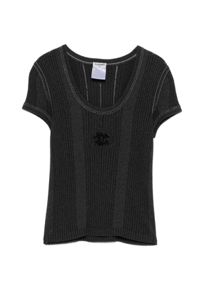 CHANEL Pre-Owned 2000s ribbed T-shirt - Black