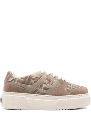 FENDI Match logo platform sneakers - Brown