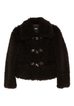 Maje toggle-fastening faux-fur jacket - Dark Brown