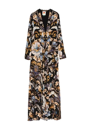 FARM Rio Snake Garden floral-print dress - Black