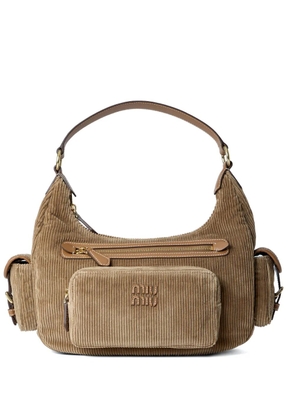 Miu Miu corduroy compartments shoulder bag - Neutrals