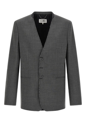 MM6 Maison Margiela raw-cut single-breasted blazer - Grey