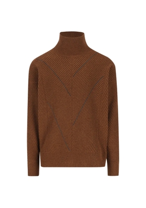 Tod's high-neck textured sweater - Brown