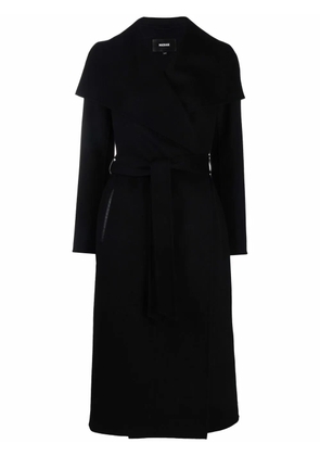 Mackage draped belted wool coat - Black