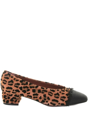Roberto Festa 30mm leopard-print block-heel pumps - Brown