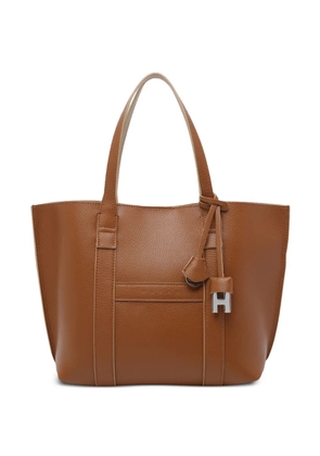 Hogan small Script leather tote bag - Brown