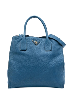 Prada Pre-Owned 2013-2025 Vitello Daino Open Convertible Tote satchel - Blue