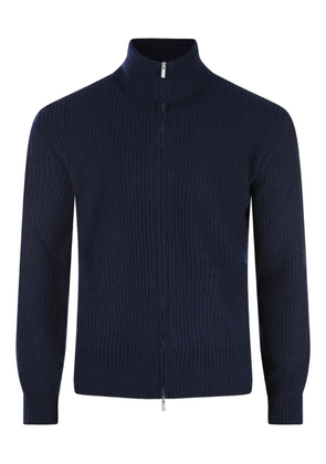 Lardini ribbed zip-up sweater - Blue