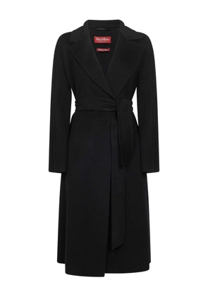 Max Mara lapel-collar belted coat - Black