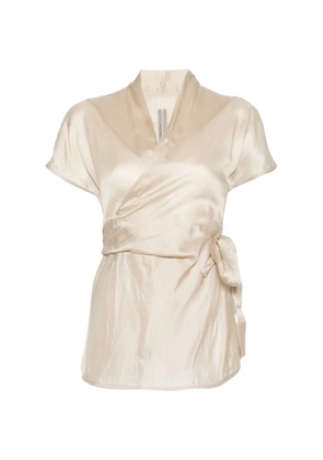 Rick Owens tie-waist V-neck blouse - Neutrals