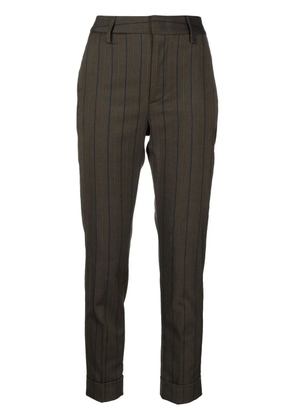 DONDUP striped cropped trousers - Brown