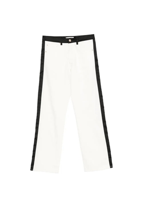 Wales Bonner belt-loop logo-patch trousers - White