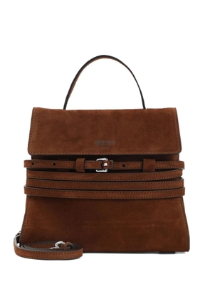Moschino suede buckle-detail handbag - Brown