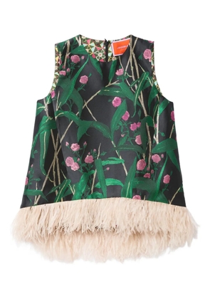 La DoubleJ bamboo-print top - Black