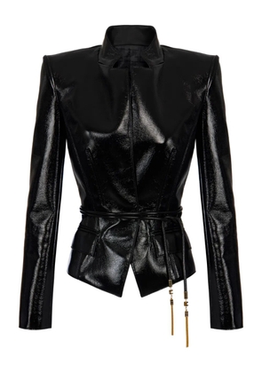 Elisabetta Franchi belted-tassel jacket - Black