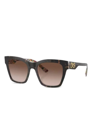 Dolce & Gabbana Eyewear logo geometric sunglasses - Brown