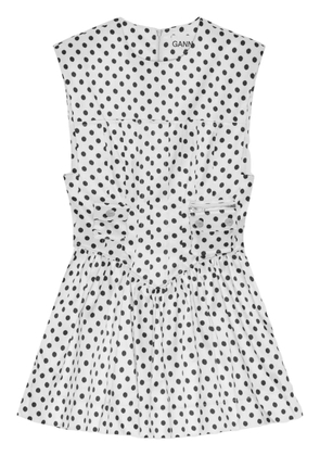 GANNI polka dot-print mini dress - White