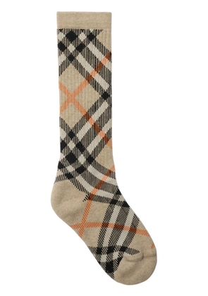 Burberry check-print socks - Neutrals