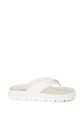 Prada logo-plaque flip flops - White