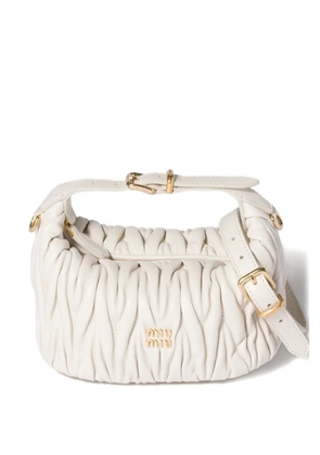 Miu Miu mini Wander matelassé tote bag - White